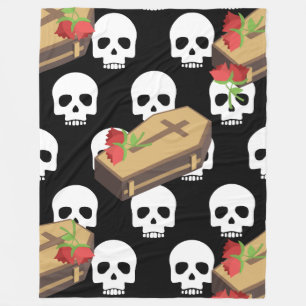 skull coffin emojis blanket