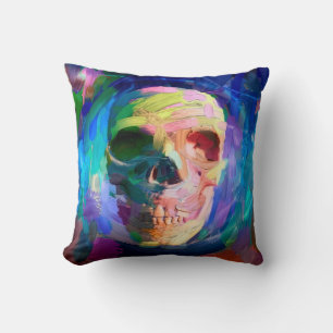 Skull colourful painting cushion