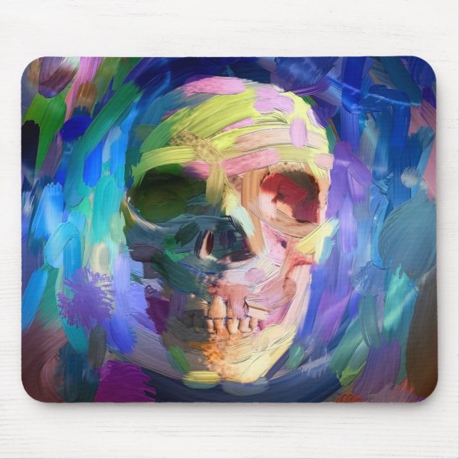 Skull colourful painting mouse pad (Front)