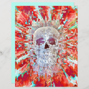 Skull Colourful Pop Art Psychedelic Surreal Artwor