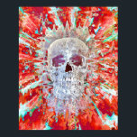 Skull Colourful Pop Art Psychedelic Surreal Artwor Poster<br><div class="desc">Surreal skull. Colourful gothic,  trendy,  cool,  modern,  red poster. Psychedelic trippy abstract popart culture wall art. Image copyright Marg Seregelyi Photography.</div>