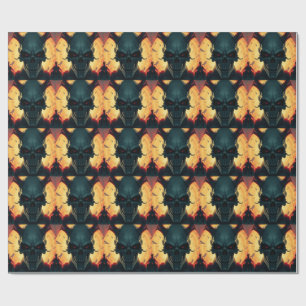 Skull Comics Style Illustration Fantasy Art Wrapping Paper