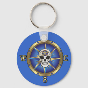 Skull Compass Key Ring