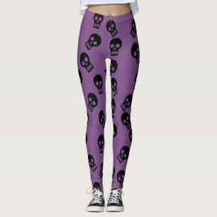 Skull Confetti Leggings Black/Purple
