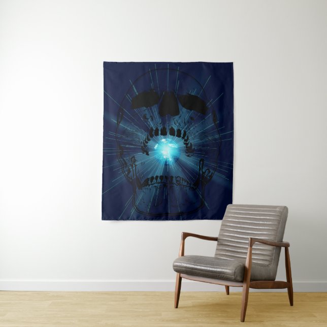 Skull consuming the planet - Skulls Tapestry (In Situ)