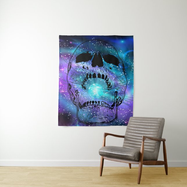 Skull consuming the planet - Skulls Tapestry (In Situ)