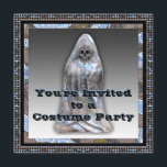 Skull Costume Halloween Party Invitation<br><div class="desc">Invite your friends with spooky style. Here is a cool formal invitation that you can use for your next "must wear a costume" Halloween Party or charitable event.  Personalise with your own information.</div>