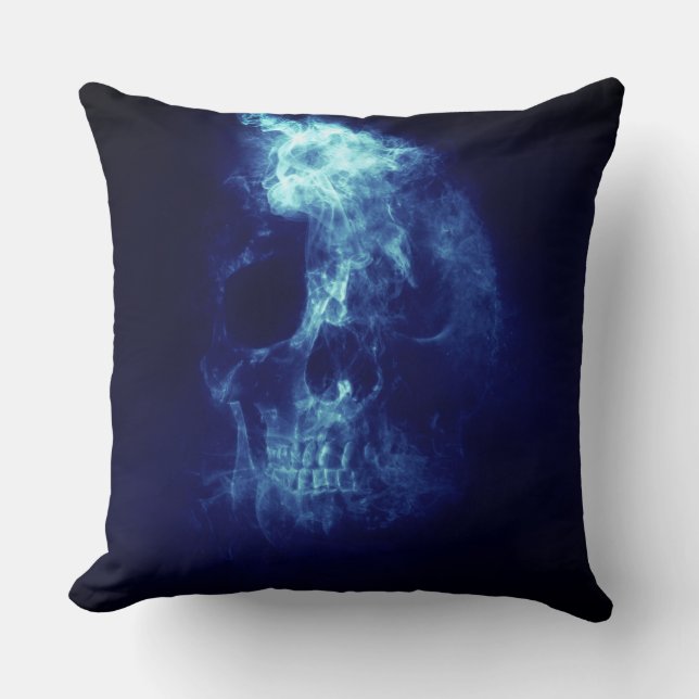 Skull Cotton Throw Pillow (Front)