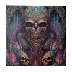 Skull Creepy Surreal Horror Art  Ceramic Tile