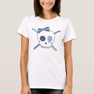 Skull & Crochet Hooks (Baby Blue) T-Shirt