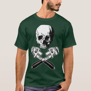 SKULL CROSS BONES PIPE WRENCHES PLUMBER T-Shirt