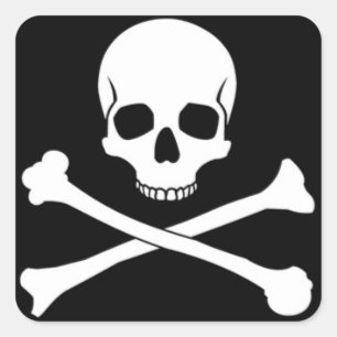 Skull & Crossbone Square Stickers
