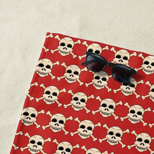Skull & Crossbones Beach Towel (In Situ)