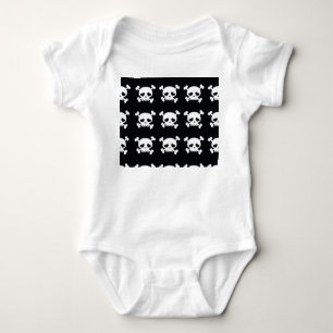 Skull Crossbones: Black-White Pattern. Baby Bodysuit
