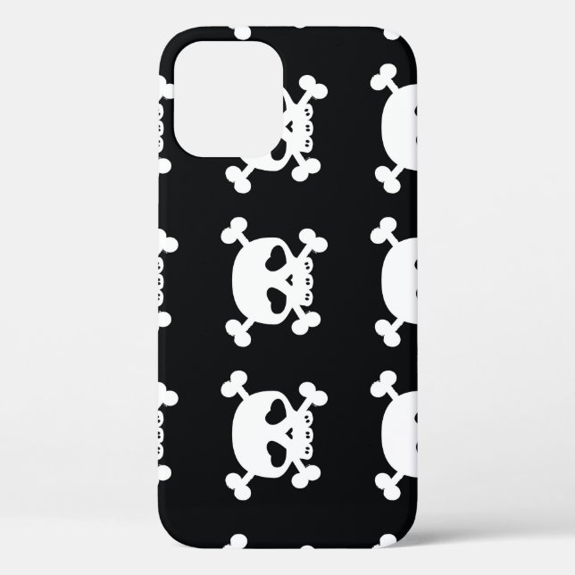 Skull Crossbones: Black-White Pattern. Case-Mate iPhone Case (Back)