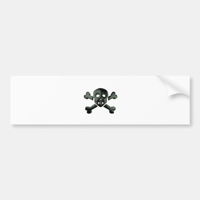 skull crossbones bumper sticker (Front)