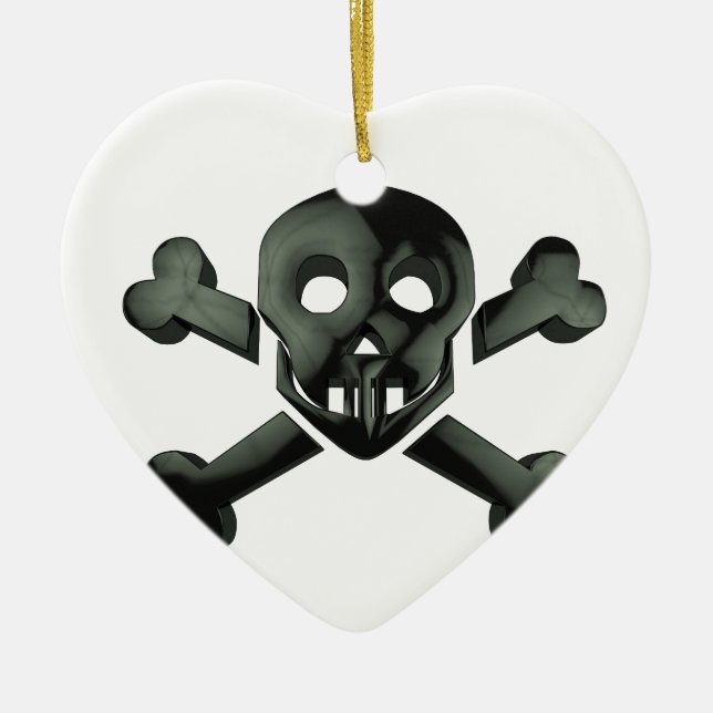 skull crossbones ceramic ornament (Front)
