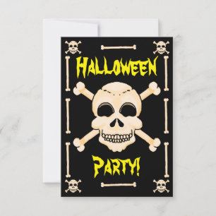 Skull & Crossbones Halloween Party Invitation