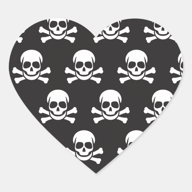 Skull & Crossbones Heart Sticker (Front)