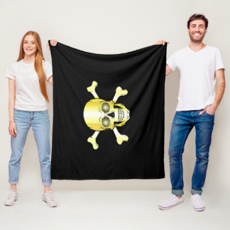 Skull Crossbones/jolly roger/Pirate/gold/black Fleece Blanket