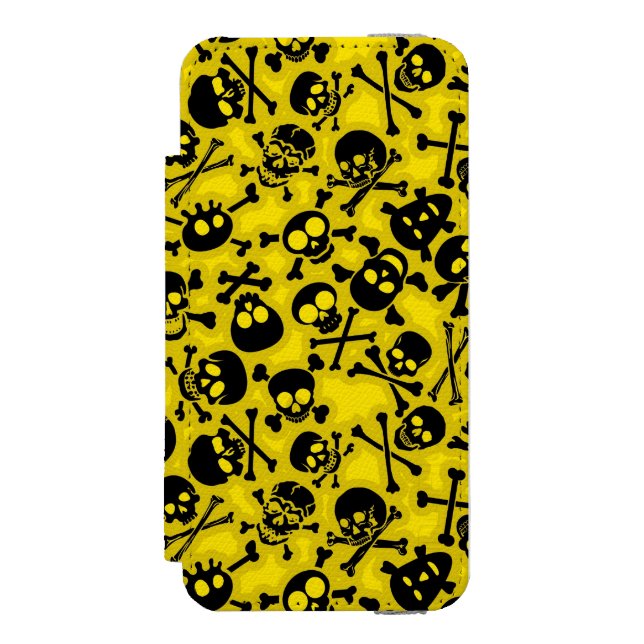 Skull & Crossbones Pattern Incipio iPhone Wallet Case (Folio Front)