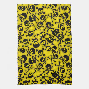 Skull & Crossbones Pattern Tea Towel