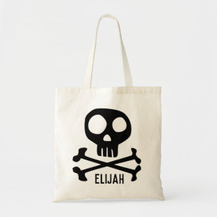 Skull & Crossbones Personalised Name Tote Bag