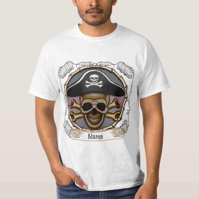 Skull Crossbones Pirate T-Shirt (Front)
