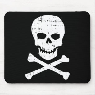 Skull Crossbones Pocket Halloween Costume Skeleton Mouse Pad
