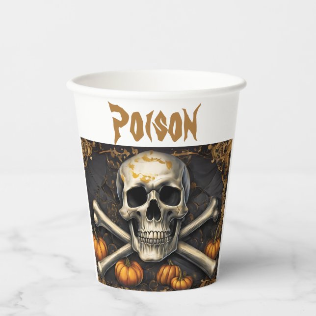 Skull & Crossbones poison Paper Cups (Front)