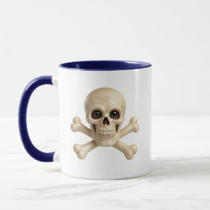Skull Crossbones Realistic Cute Icon Mug