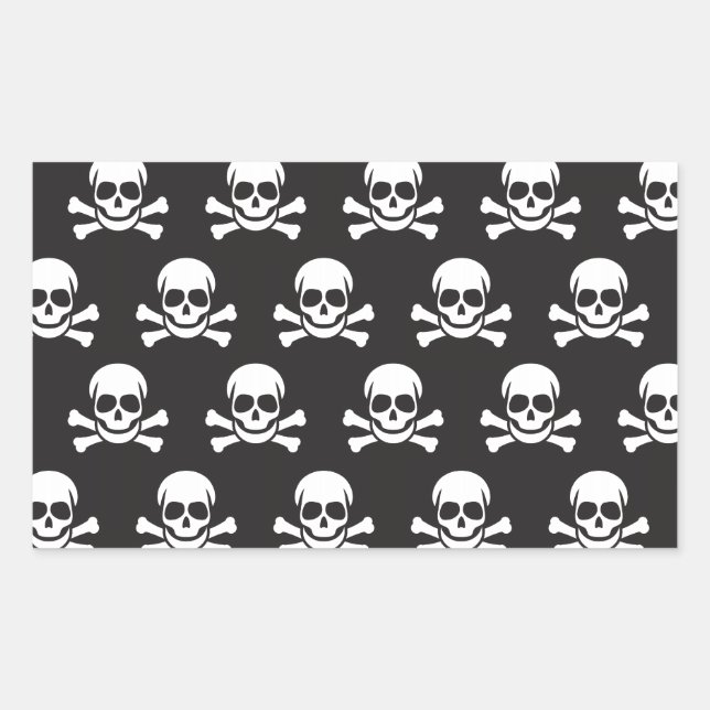 Skull & Crossbones Rectangular Sticker (Front)