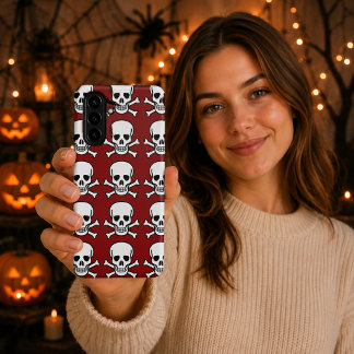 Skull Crossbones Red Halloween iPhone 17 Pro Max