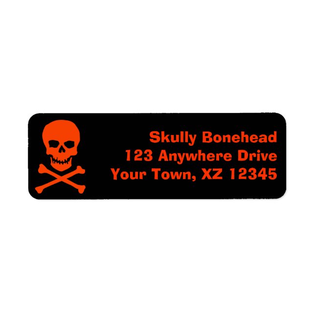 Skull & Crossbones Return Address Label (Front)