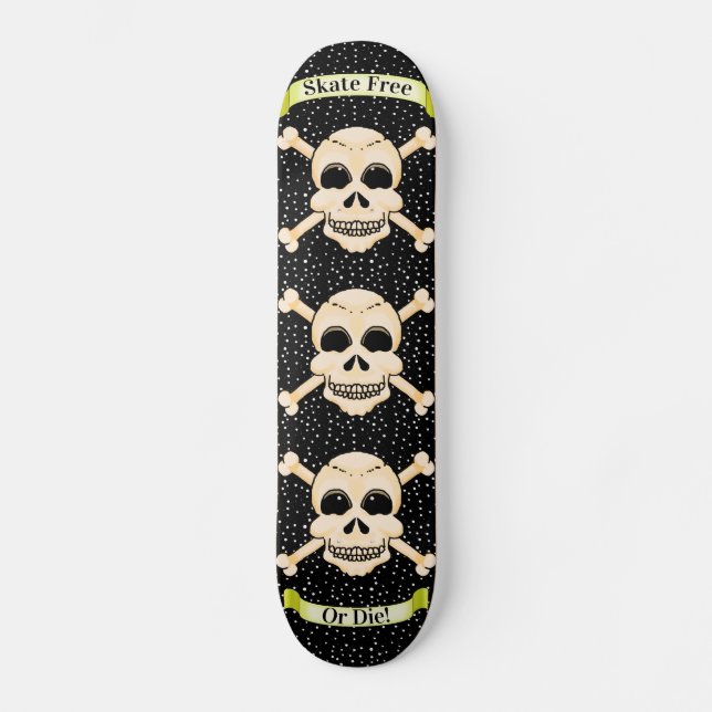 Skull & Crossbones Skateboard Deck (Front)