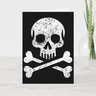 Skull Crossbones Skeleton Jolly Roger Flag Hallowe Card