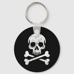 Skull Crossbones Skeleton Jolly Roger Flag Hallowe Key Ring