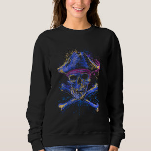 Skull Crossbones Skeleton Jolly Roger Flag Hallowe Sweatshirt
