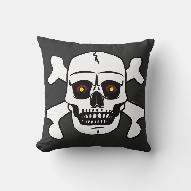 Skull Crossbones Transparent Seamless Pattern Cushion (Front)