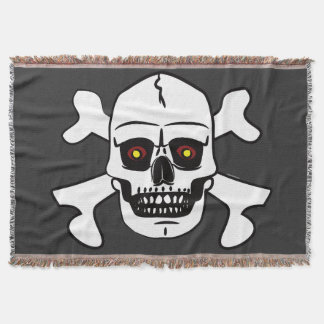 Skull Crossbones Transparent Seamless Pattern Throw Blanket