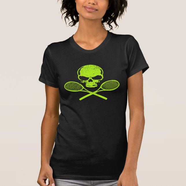 Skull & Crossed Racquets Tennis Ladies T-shirt (Front)