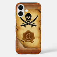 SKULL CROSSED SWORDS MONOGRAM wax seal parchment