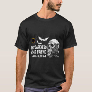 Skull Crow Hello Darkness My Old Friend Solar Ecli T-Shirt