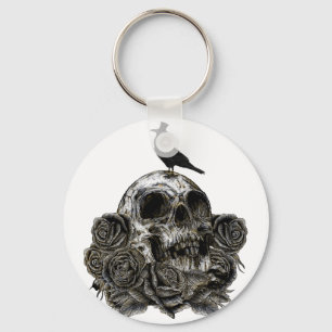 Skull & Crow Key Ring