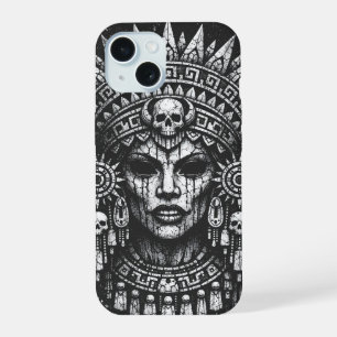 Skull‑Crowned Priestess — by BurnsInHell iPhone 15 Case