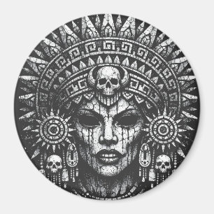 Skull‑Crowned Priestess — by BurnsInHell Magnet