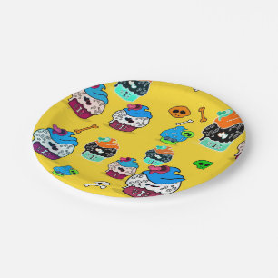 Skull Cupcake Fashion skulls Paper Plate