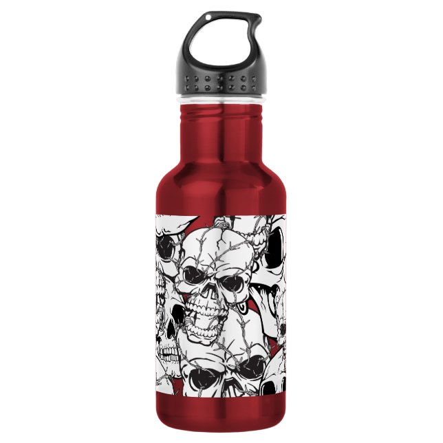 Skull Custom Large Pattern 532 Ml Water Bottle (Front)