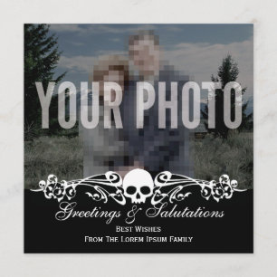 Skull Custom Photo Gothic Black Card