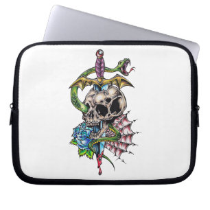 Skull & Dagger Tattoo Laptop Sleeve